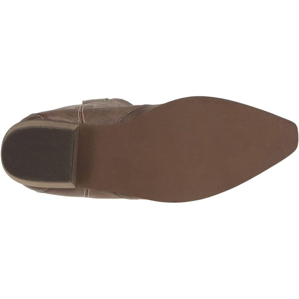 Women's Brown Comfortable Cowgirl Mid Calf Stylish Classic Beautiful Boots - Picture 8 of 8